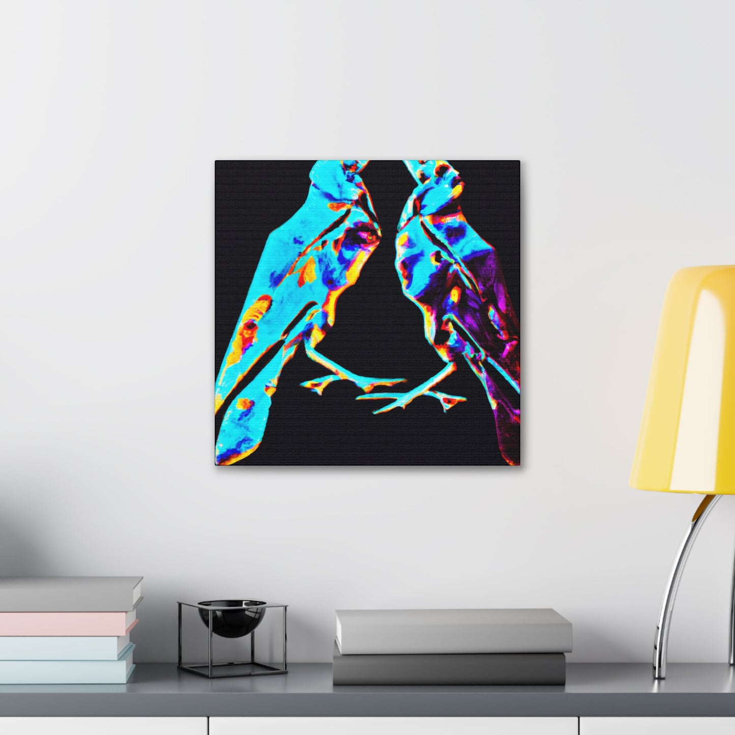 Lovebirds in Bloom - Canvas