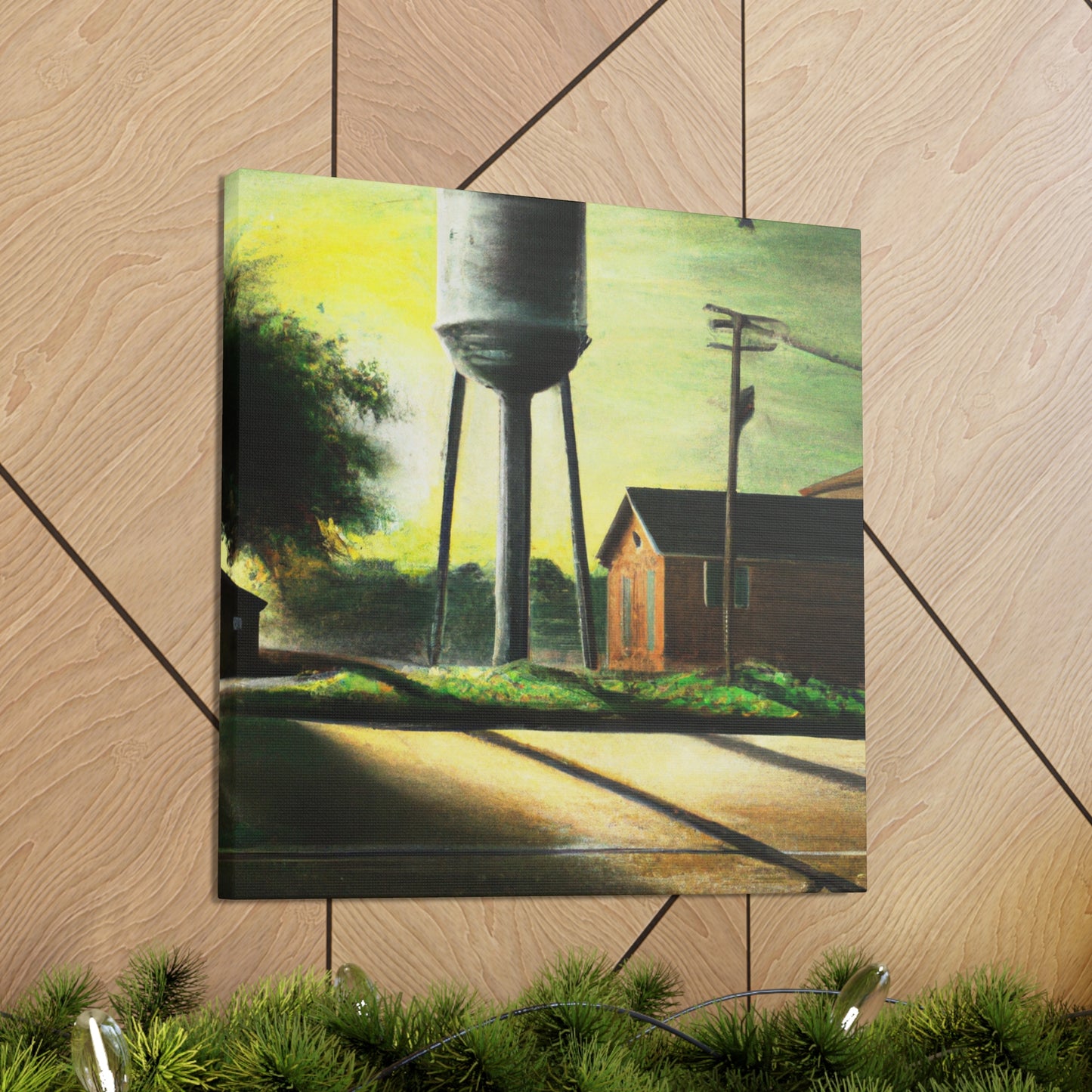 "Water Tower Expressionism" - Canvas