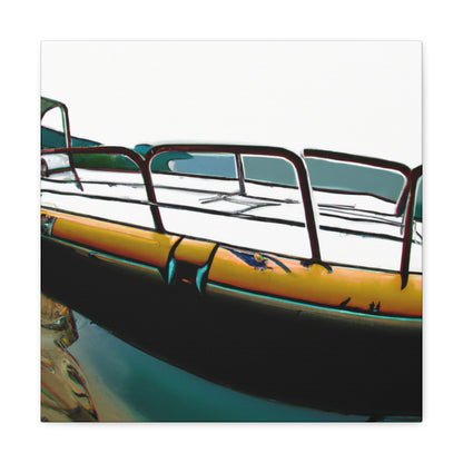 Pontoon Boat Reflection. - Canvas