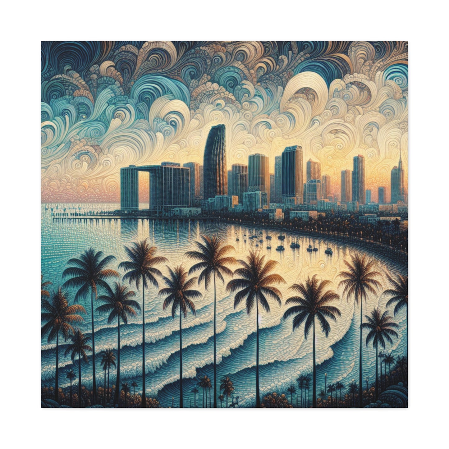 "Sunset Serenity in Miami" - Canvas