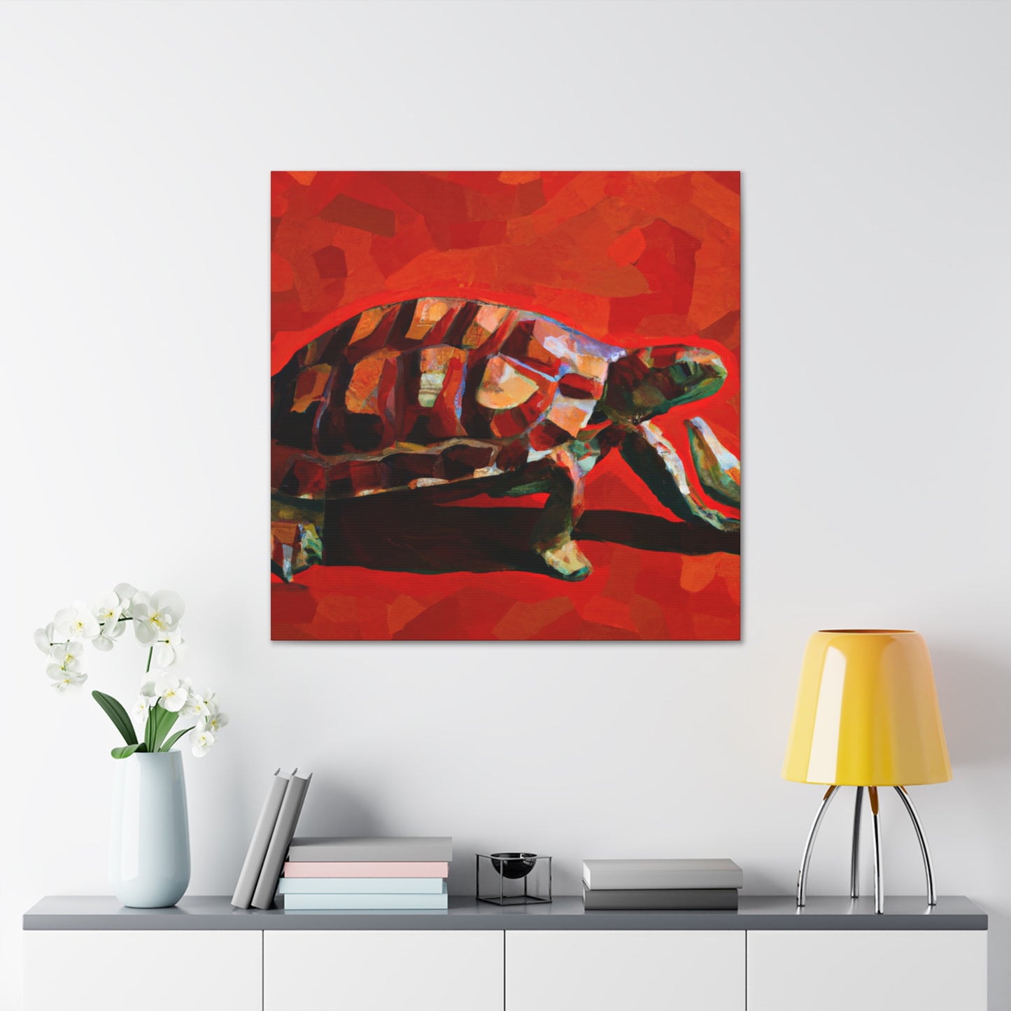 Box Turtle in Bloom - Canvas