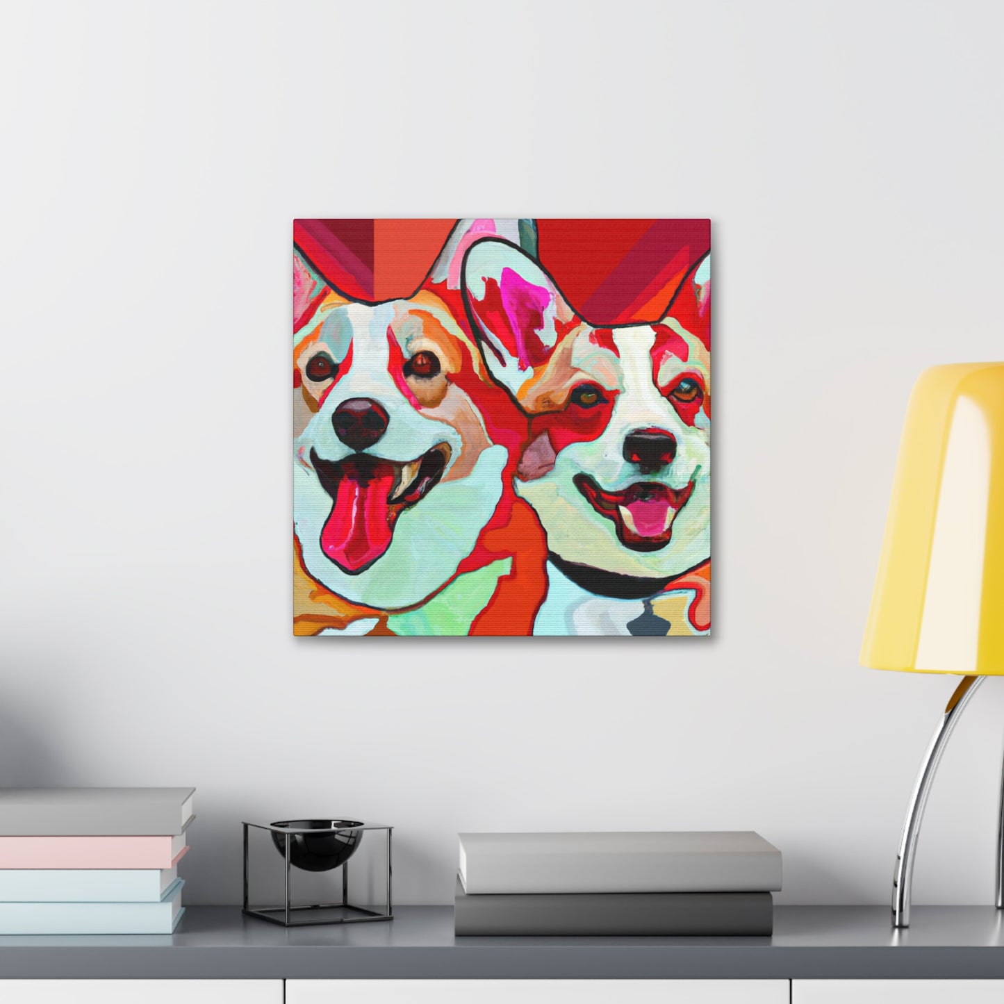 Corgis in Flowers Bloom - Canvas