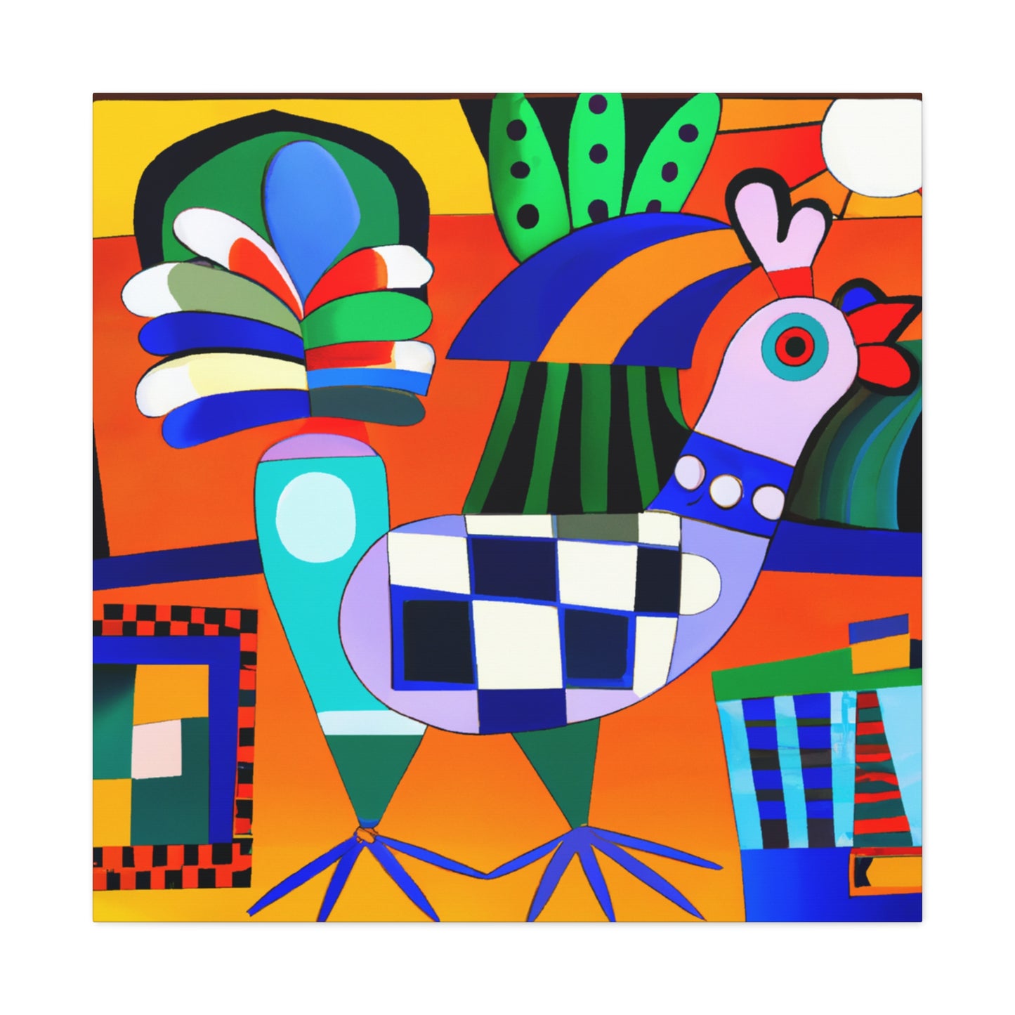 "Chickens in Art Deco" - Canvas