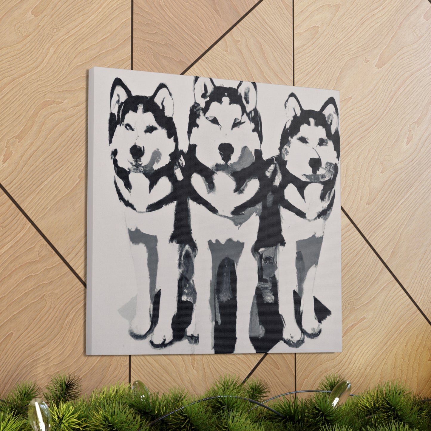 "Huskies in Art Deco" - Canvas