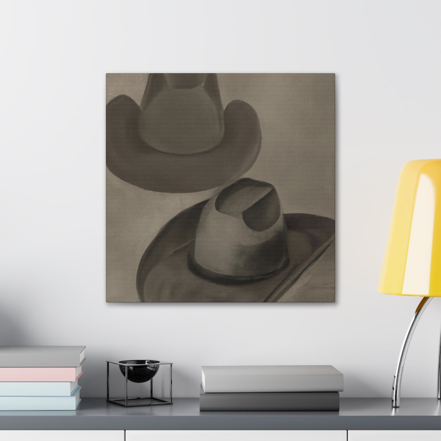 "Cowboy Hat Scene Emerges" - Canvas