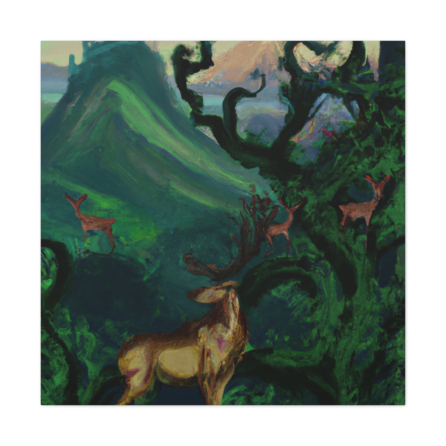 Deer in Neoclassicism - Canvas