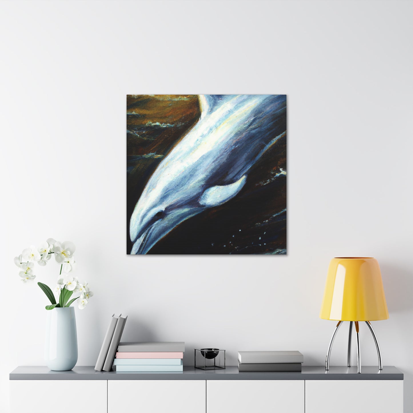 Dolphins in Emerald Seas - Canvas