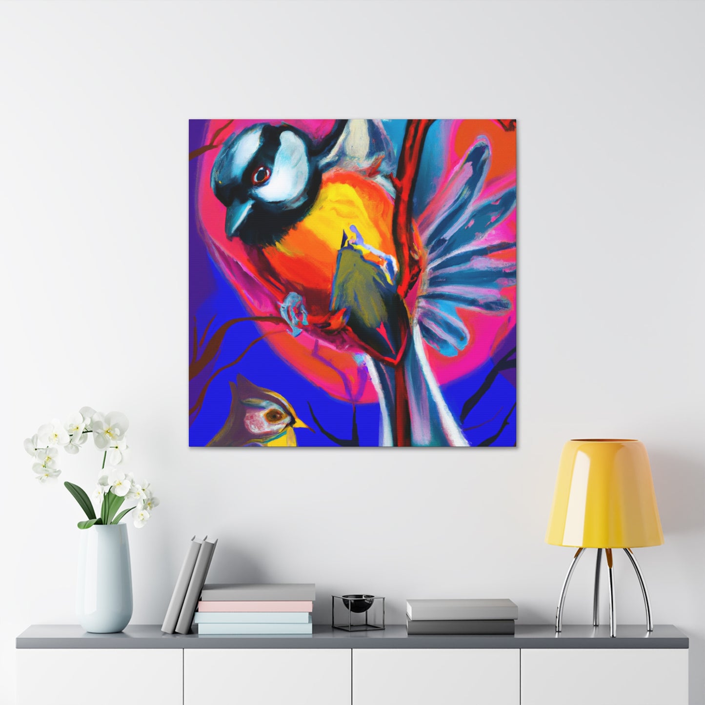 "Tufted Titmouse Dreamscape" - Canvas