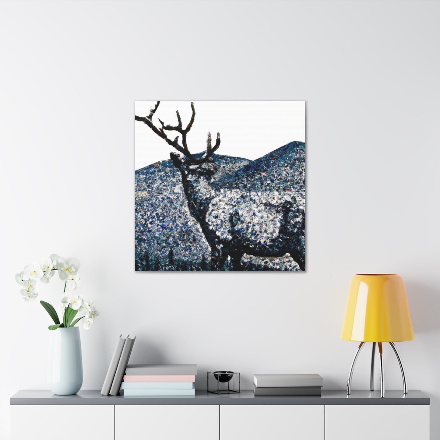 "Deer in Pointillism" - Canvas