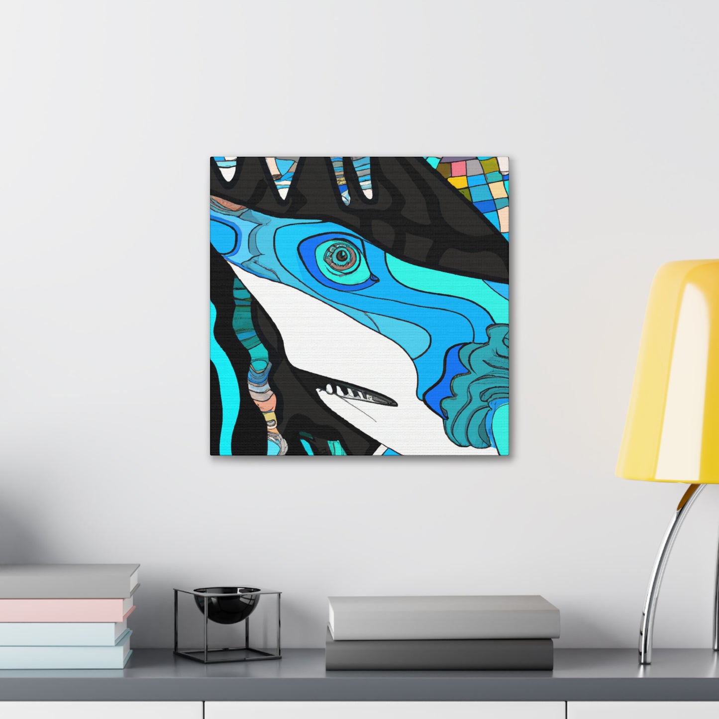 "Great White Shark Surge" - Canvas