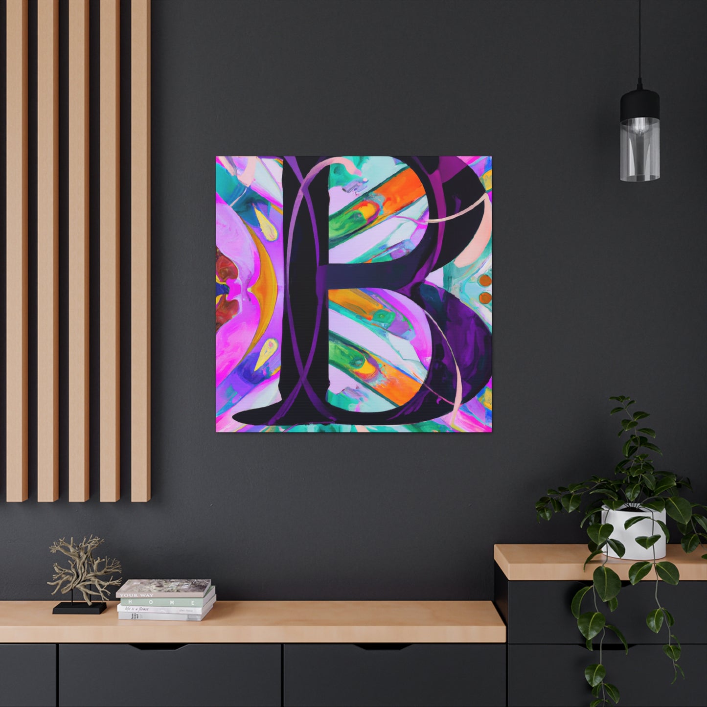 "Dazzling B in Art Deco" - Canvas