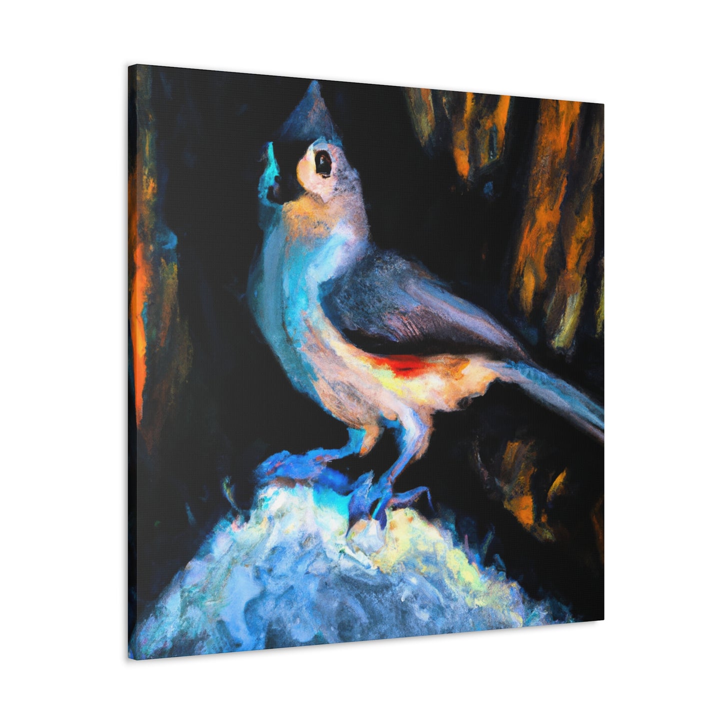 "Tufted Titmouse Expressionism" - Canvas