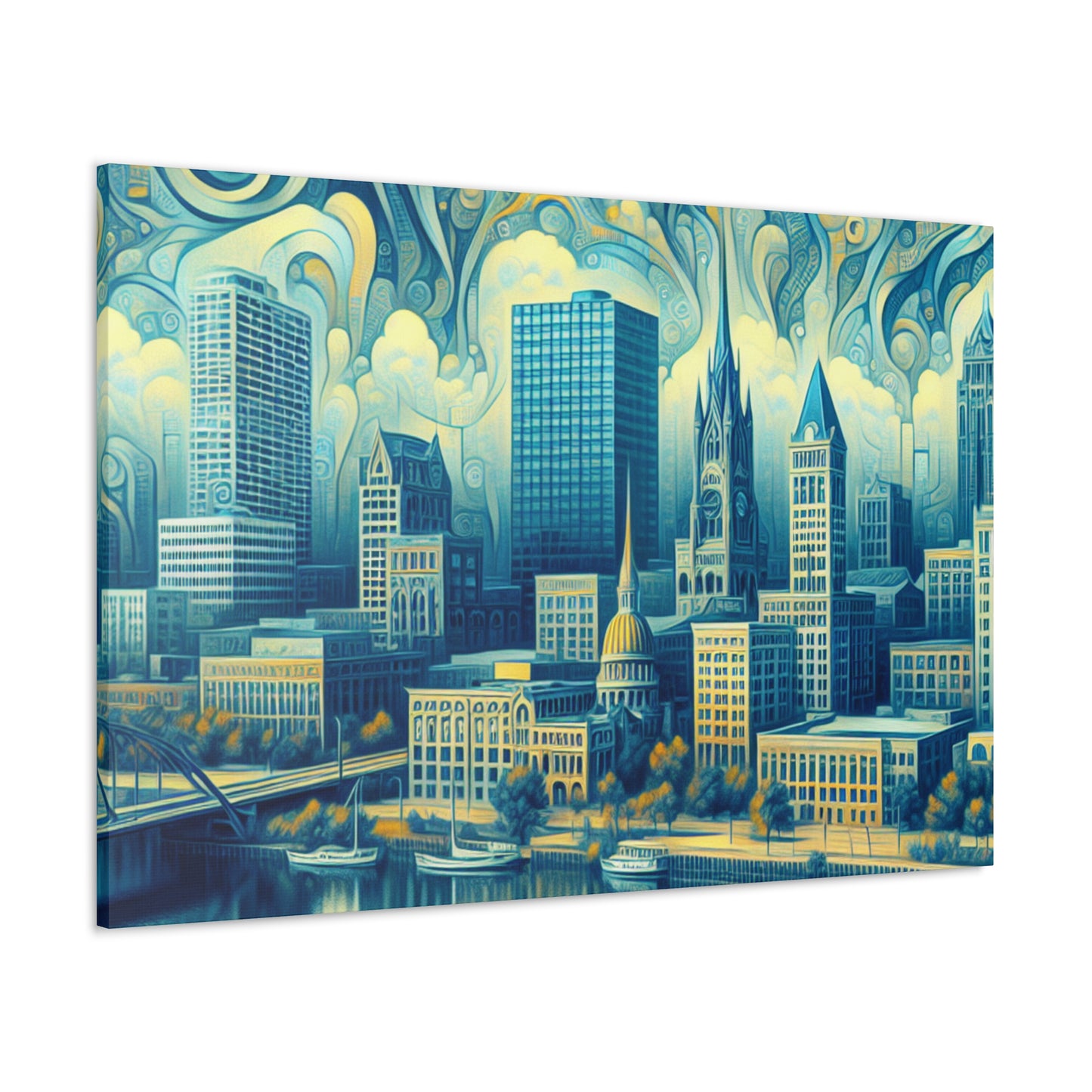 "Enigmatic Metropolis Unveiled" - Canvas