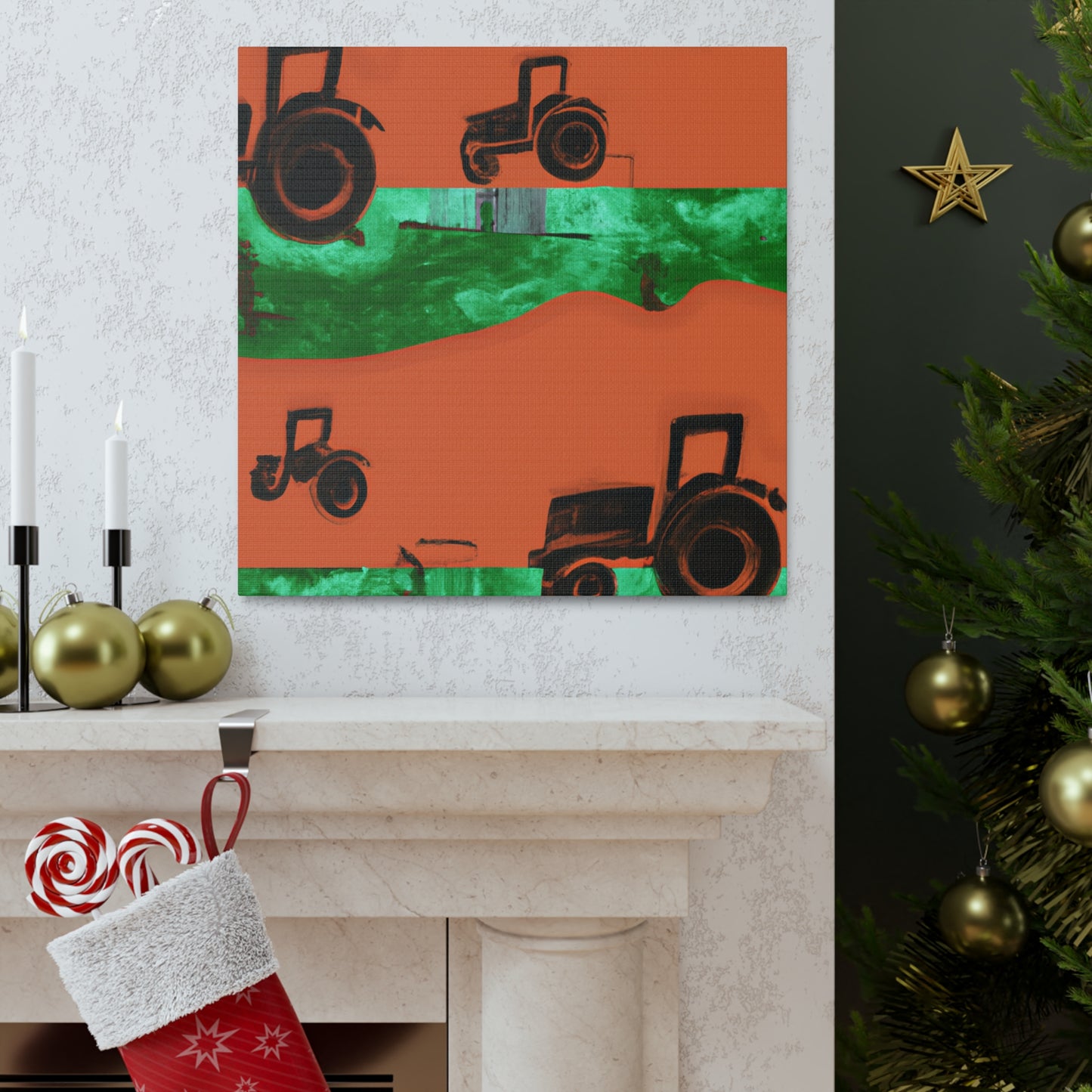 Tractor's Tranquil Harvest - Canvas