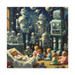 Whimsical Robotic Cosmos - Canvas