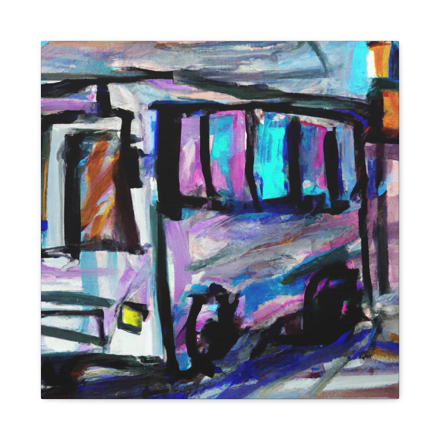 "Bus in Turbulent Motion" - Canvas