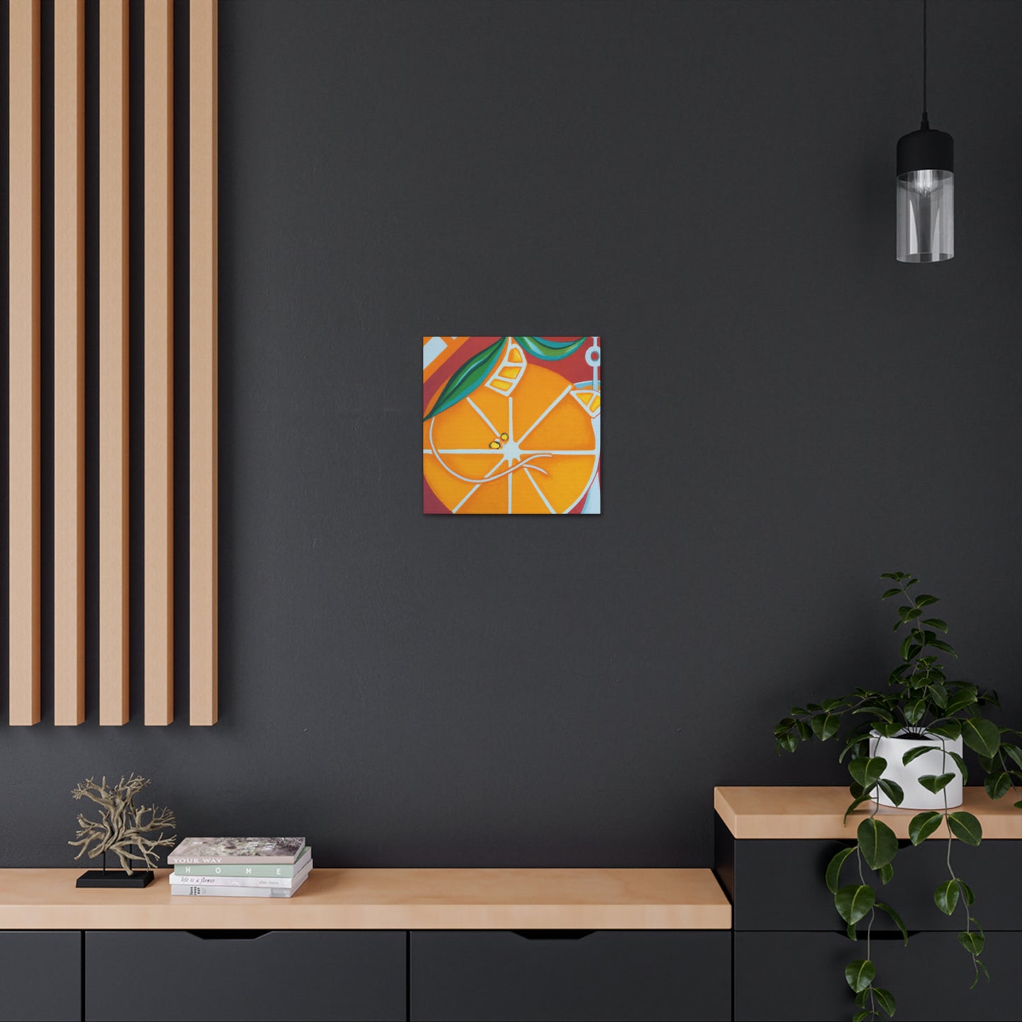 "Orange, Art Deco Glow" - Canvas