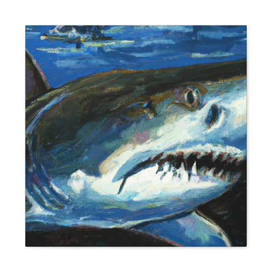 "Shark's Silent Peril" - Canvas