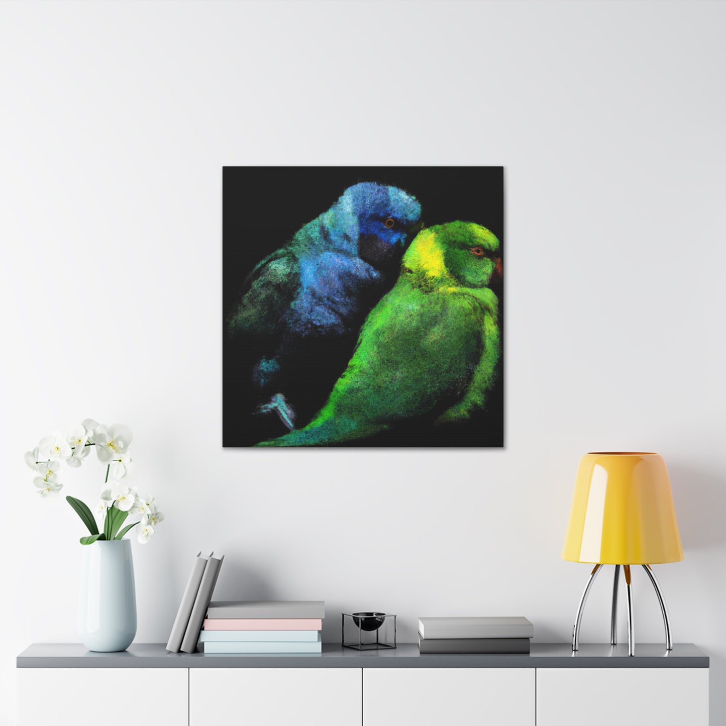 Lovebirds in Flight - Canvas