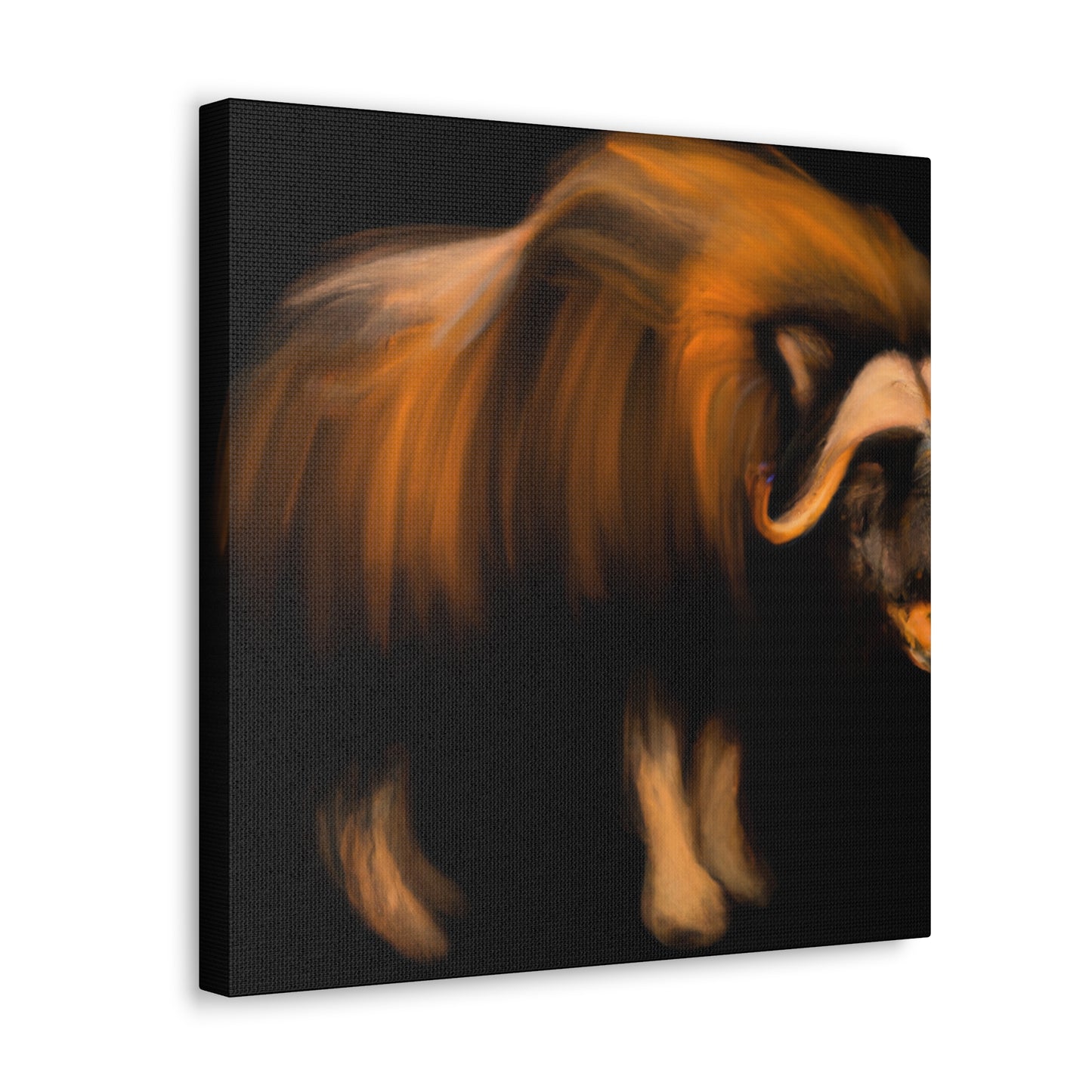 The Musk Ox was a popular symbol in Art Deco during the 1920s. It symbolized rugged strength and courage, and typically featured horns, thick fur, and a strong jaw line. Often adorned with geometric patterns, geometric shapes, and - Canvas