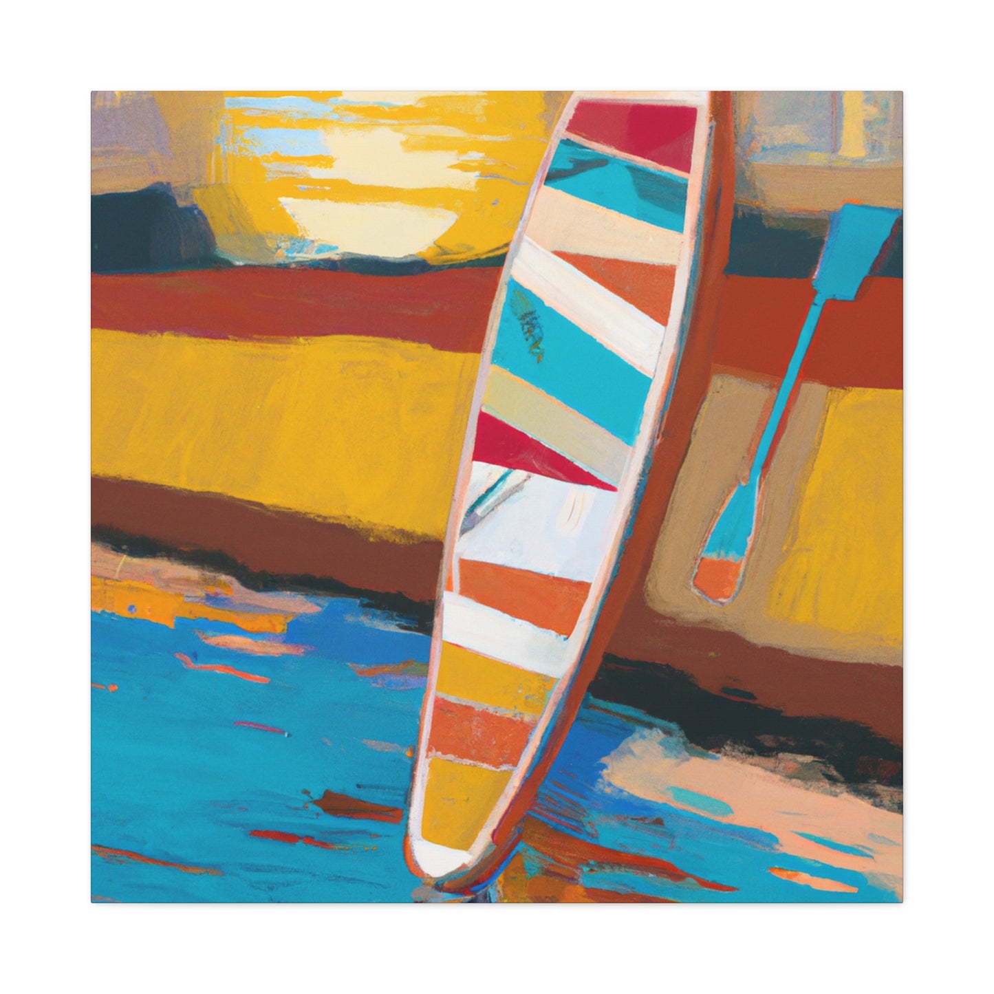 "Paddle Boarding Deco Style" - Canvas