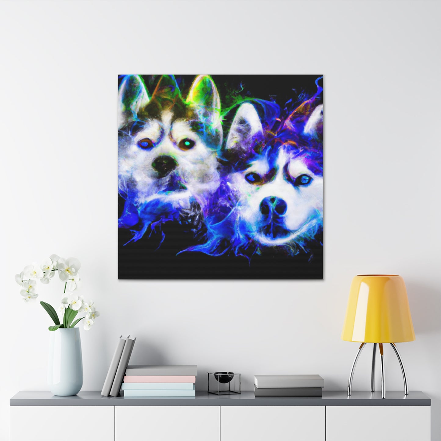 "Siberian Husky Dreamscape" - Canvas