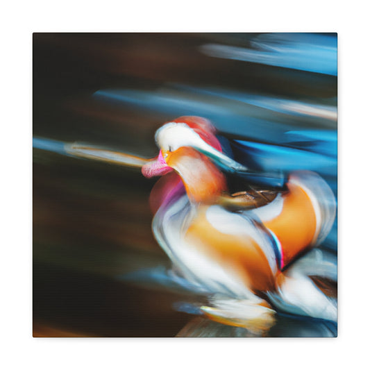 "Mandarin Ducks in Deco" - Canvas