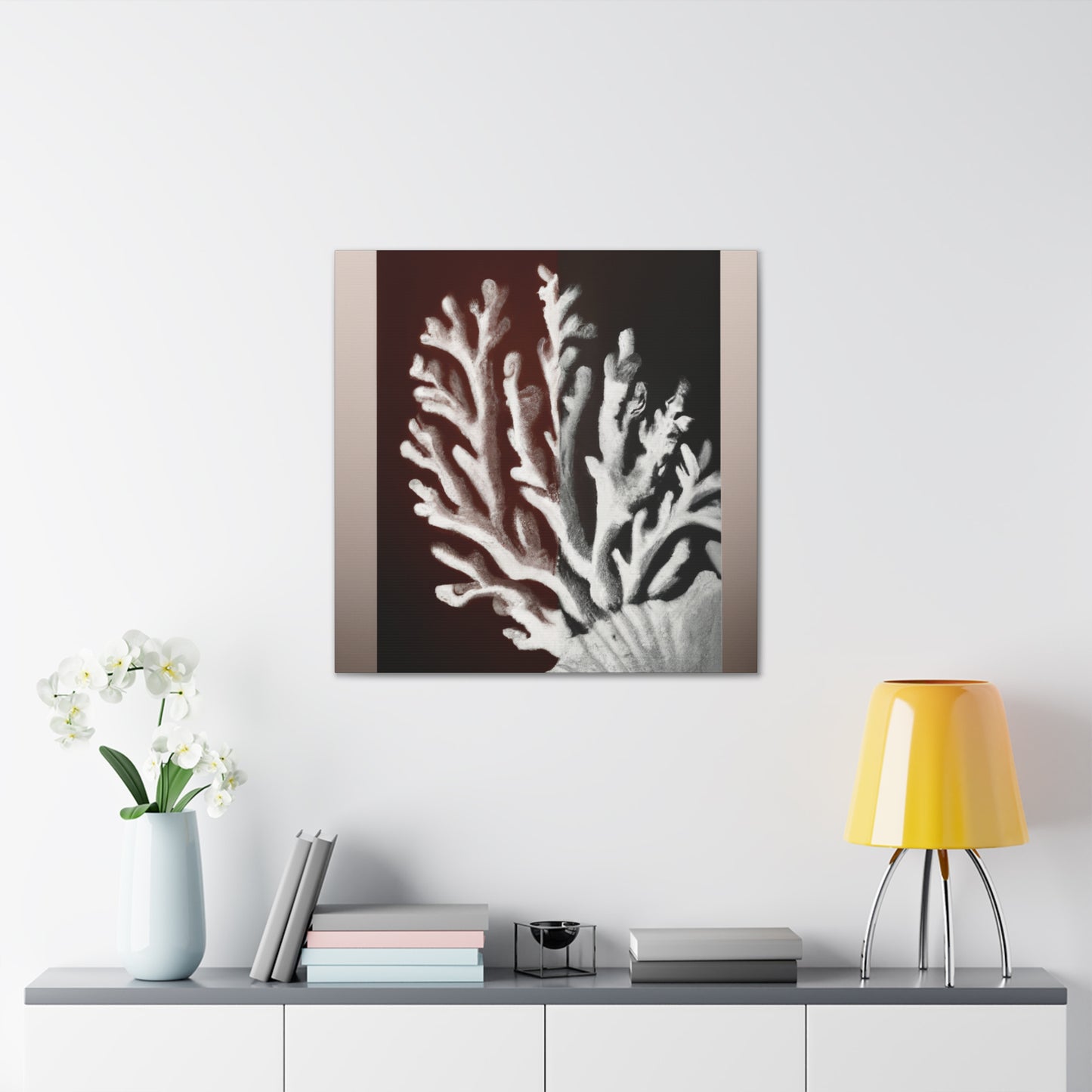 "Coral in Moonlight Glow" - Canvas