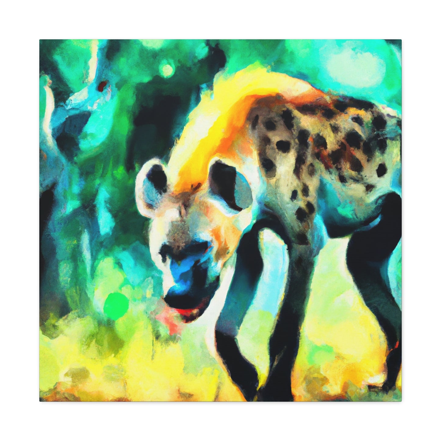 A Hyena's Illuminated Smile - Canvas