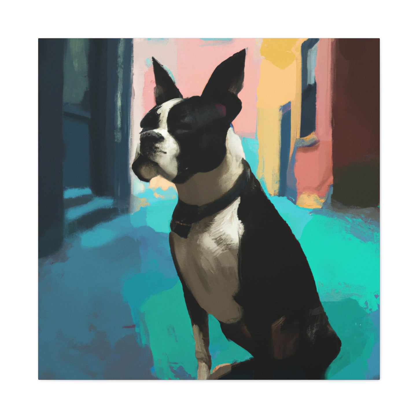 Boston Terrier Lounging - Canvas