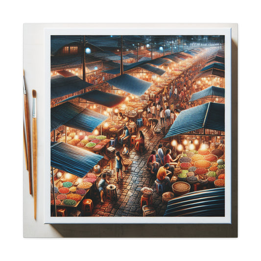 Illuminated Urban Nightscape - Canvas