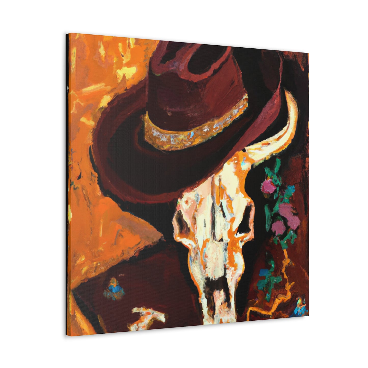 "Cow Skull in Rococo". - Canvas