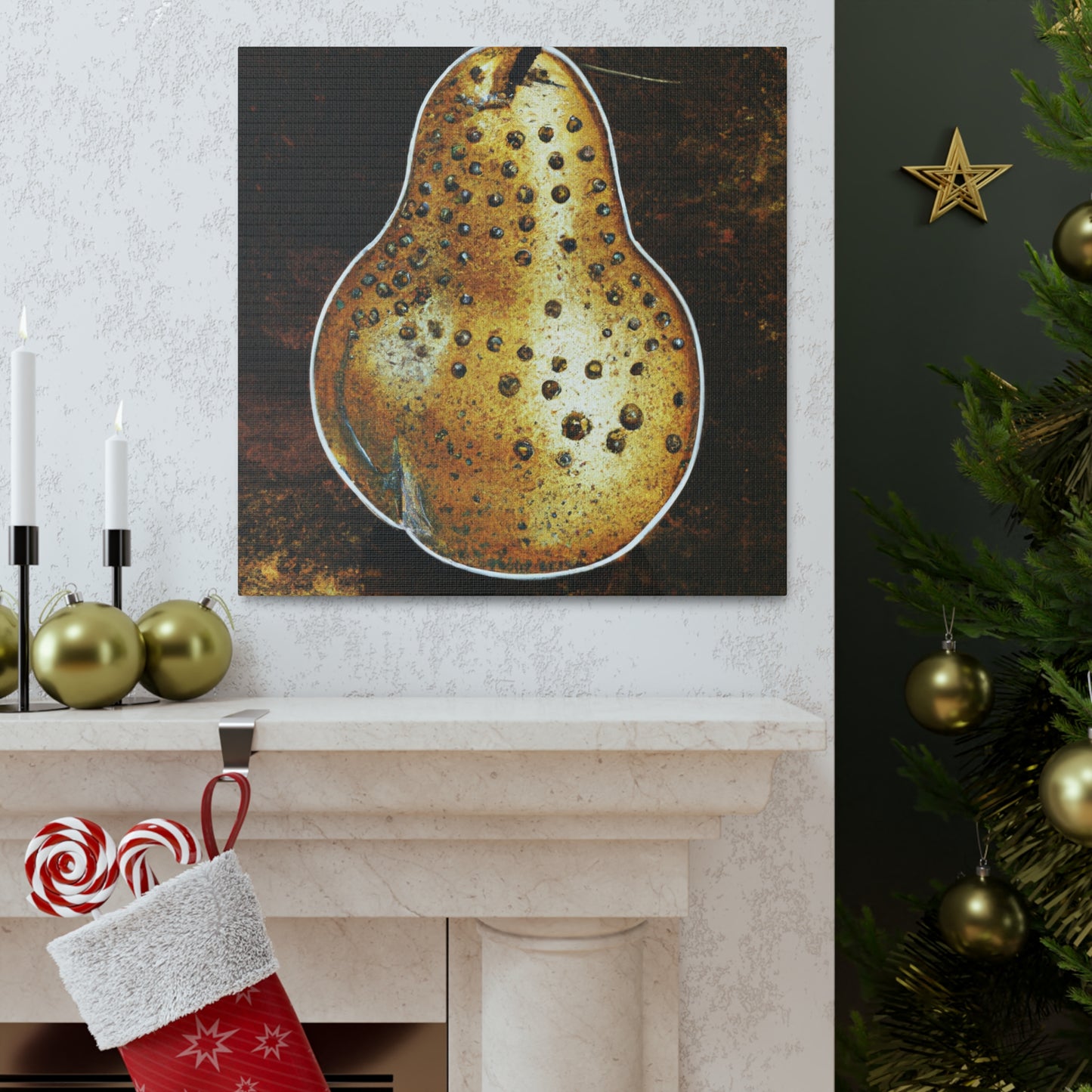 "Pear-y Steampunk Charm" - Canvas