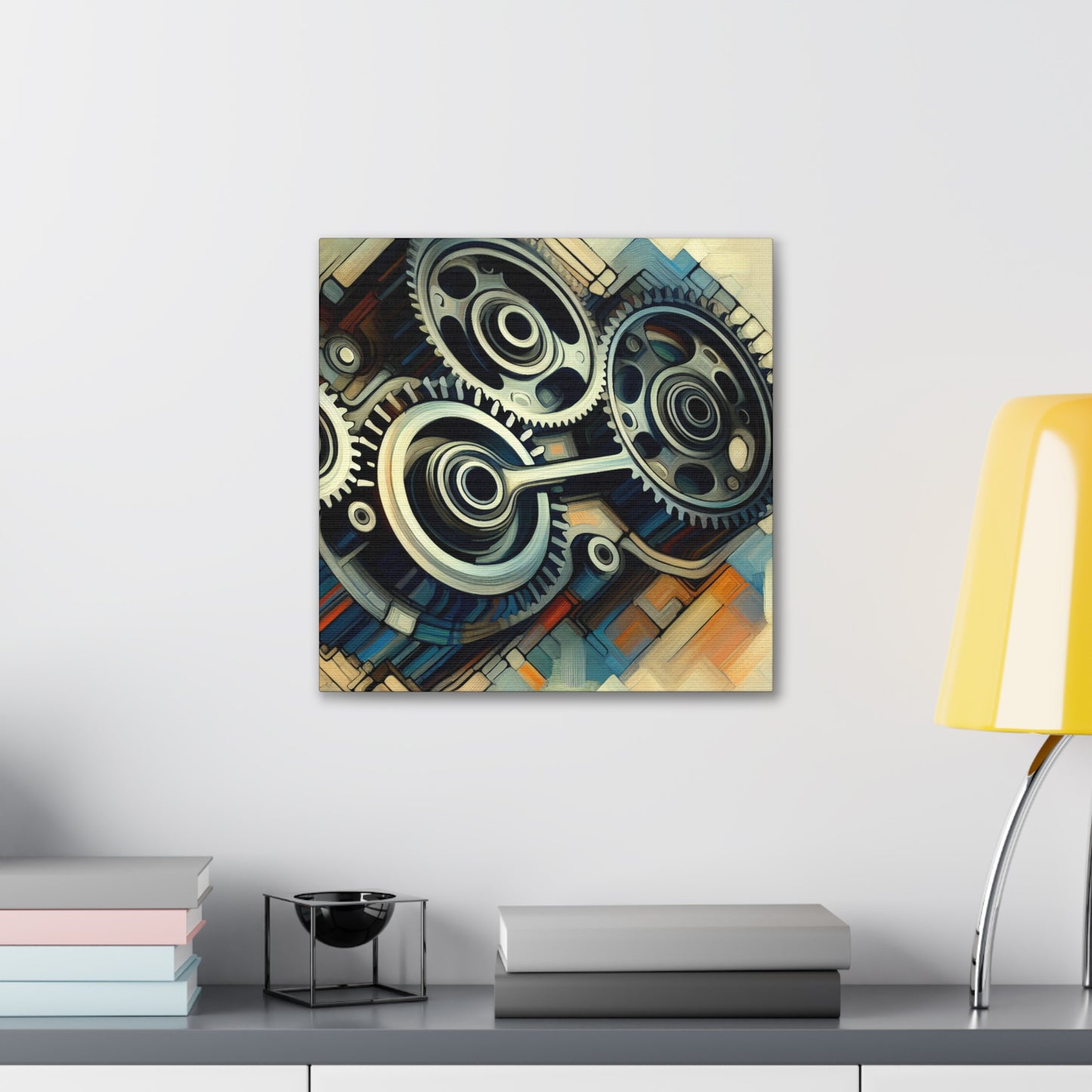 "Mechanical Musings: Crankshaft Symphony" - Canvas