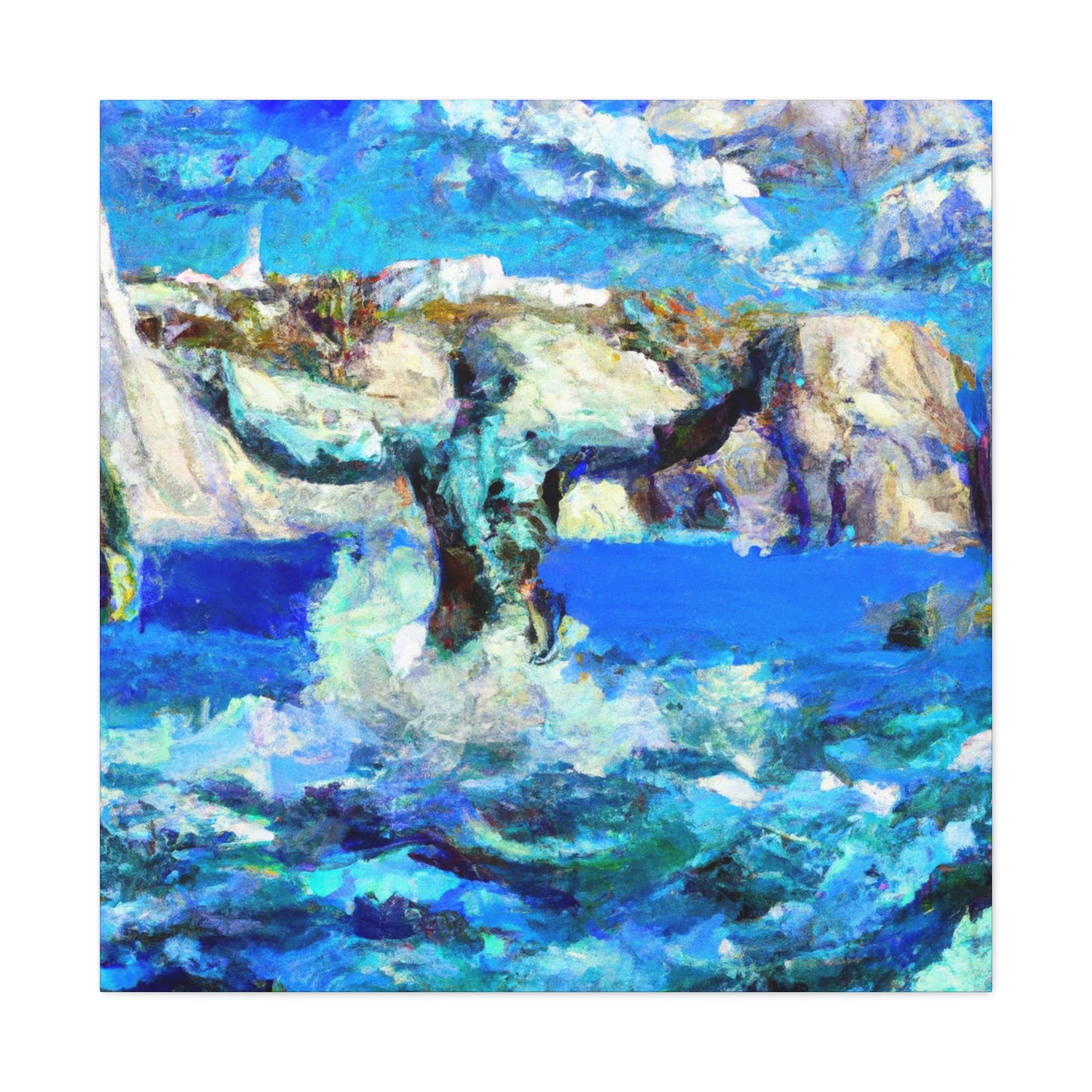 Poseidon on a Rock - Canvas