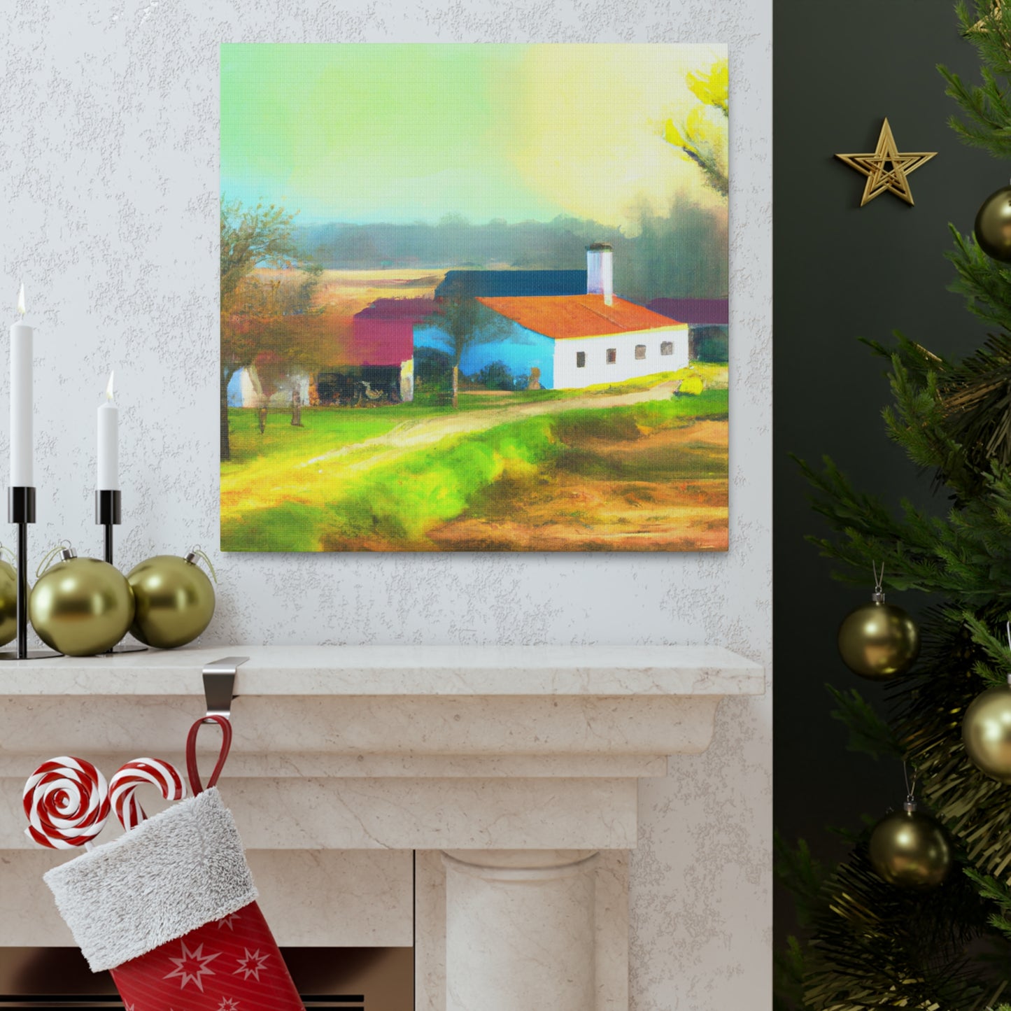 "Farmhouse of Seasons" - Canvas