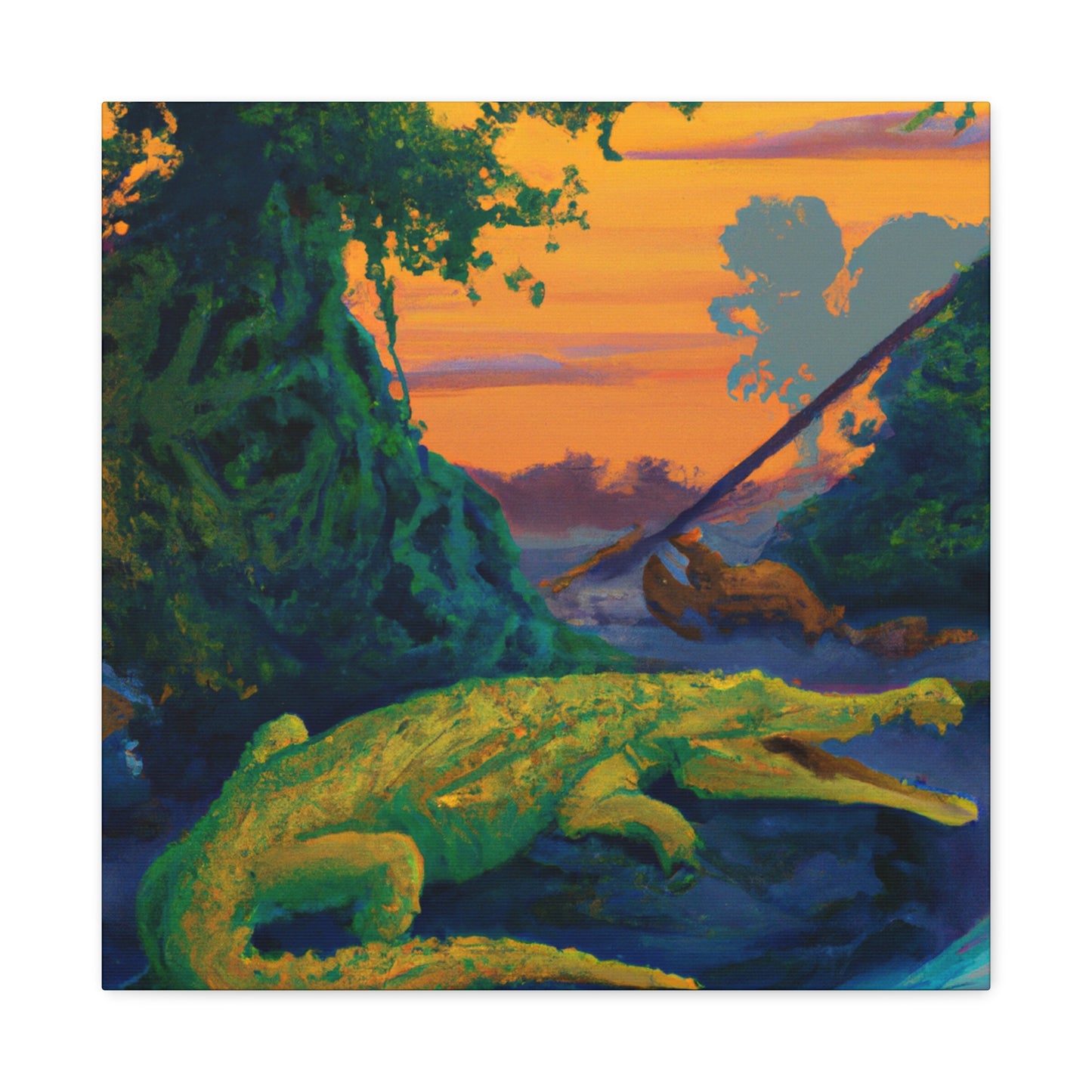 Crocodile in Rococo - Canvas