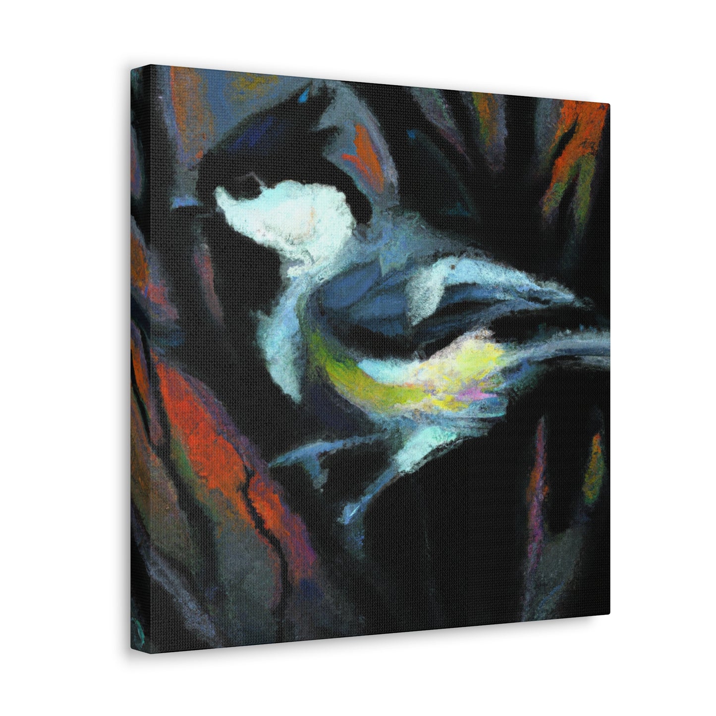 Tufted Titmouse Fauvism - Canvas