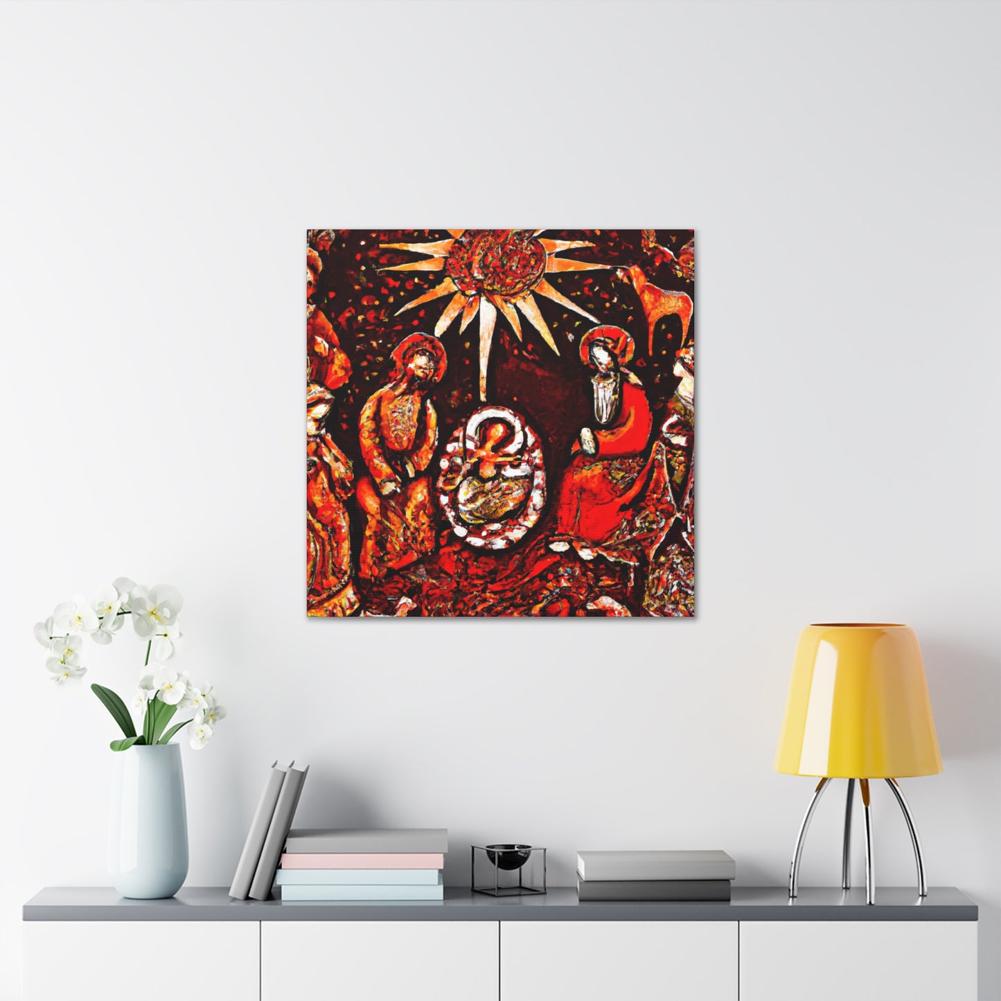 "Holy Night in Manger" - Canvas