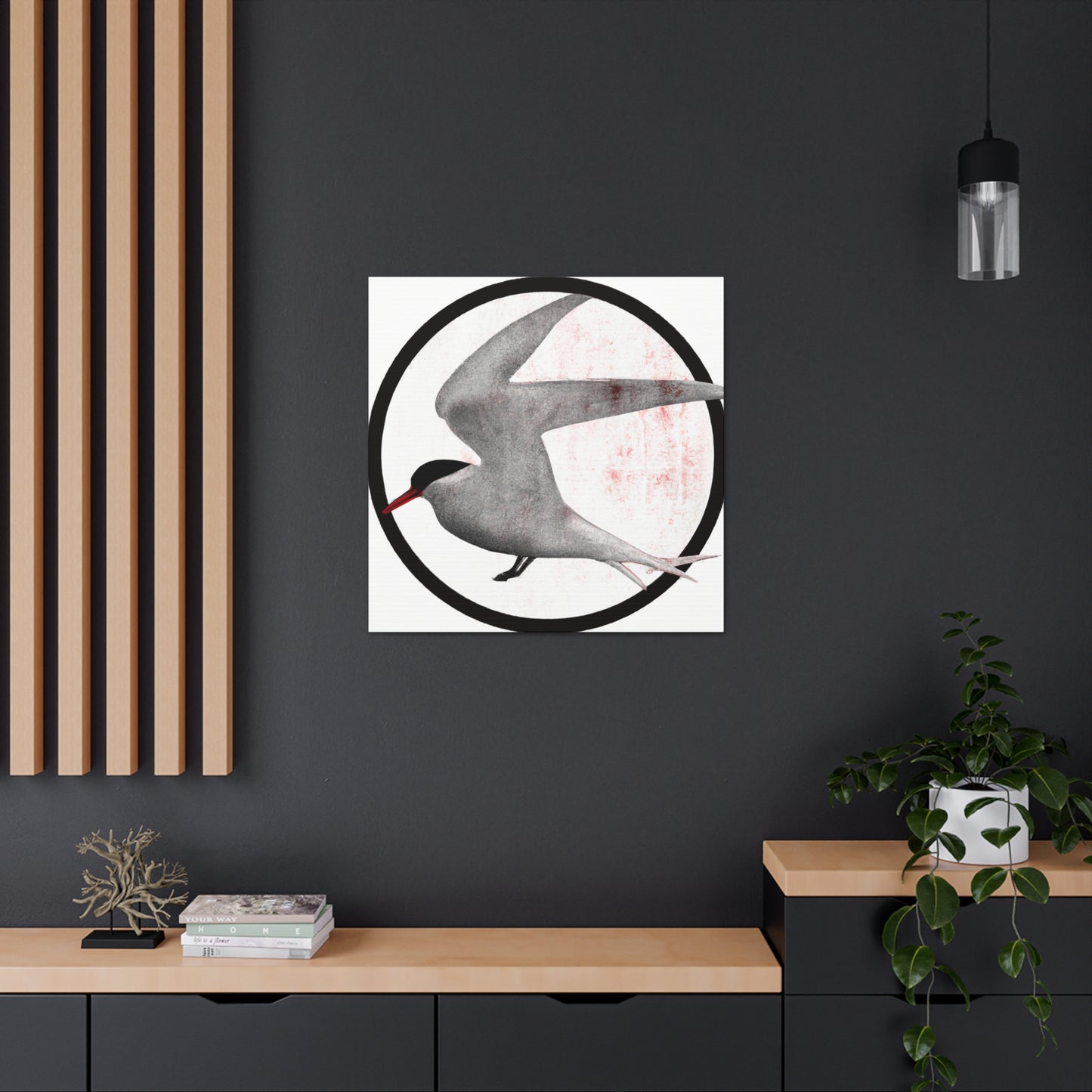 The Art Deco style of the 1920s was characterized by its angular look, zigzag patterns, and monochromatic color schemes that used a lot of black and white. The Arctic Tern, a bird native to the Arctic - Canvas