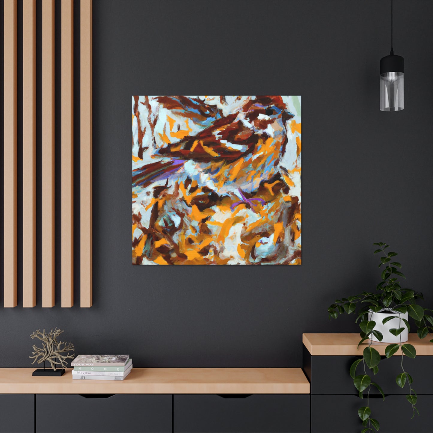 Song Sparrow Expressionism - Canvas