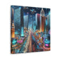 Neon Mirage Nightscape - Canvas