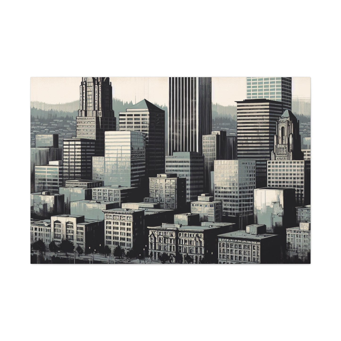 "Cityscape of Rose City" - Canvas