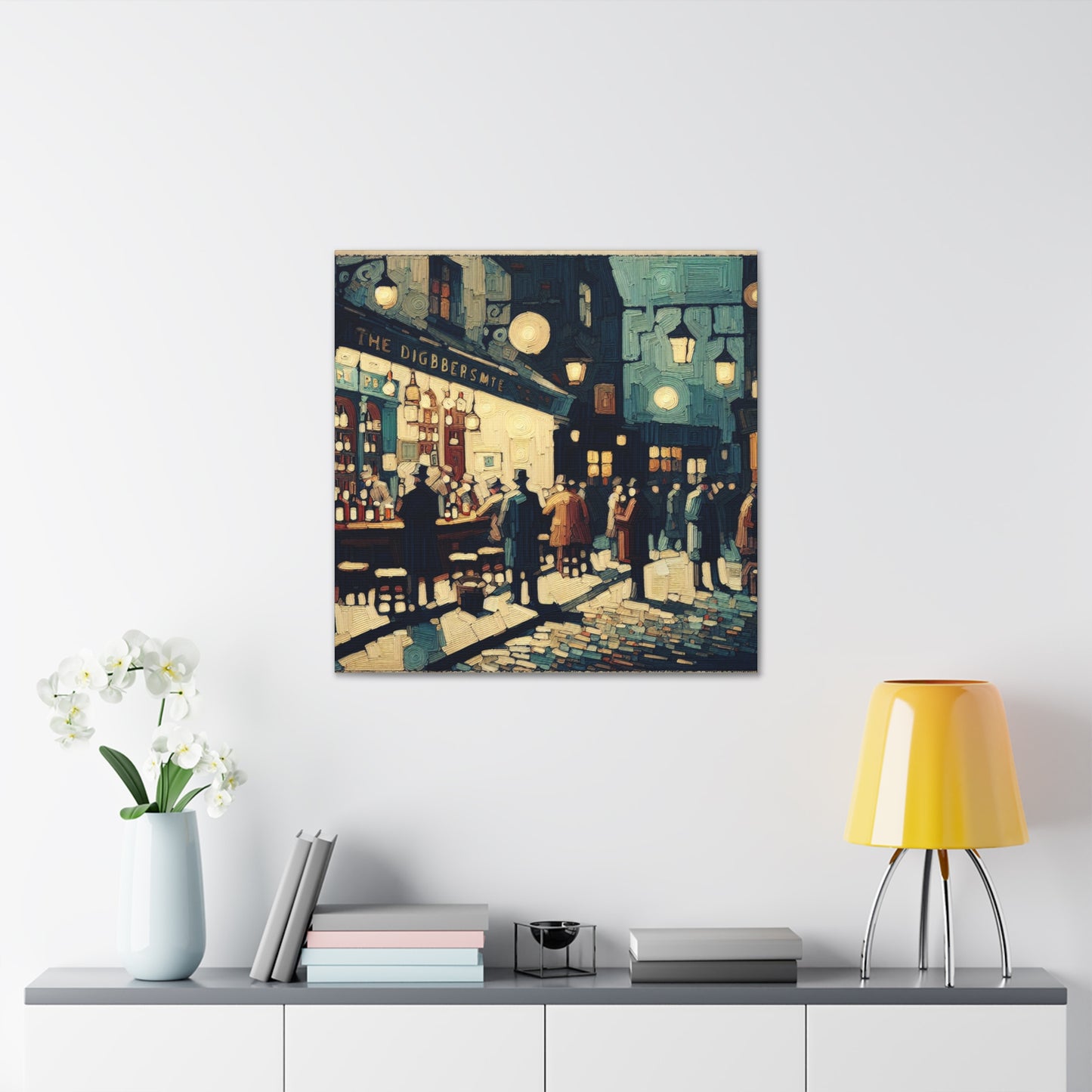 "Hazy Tavern Revelry" - Canvas