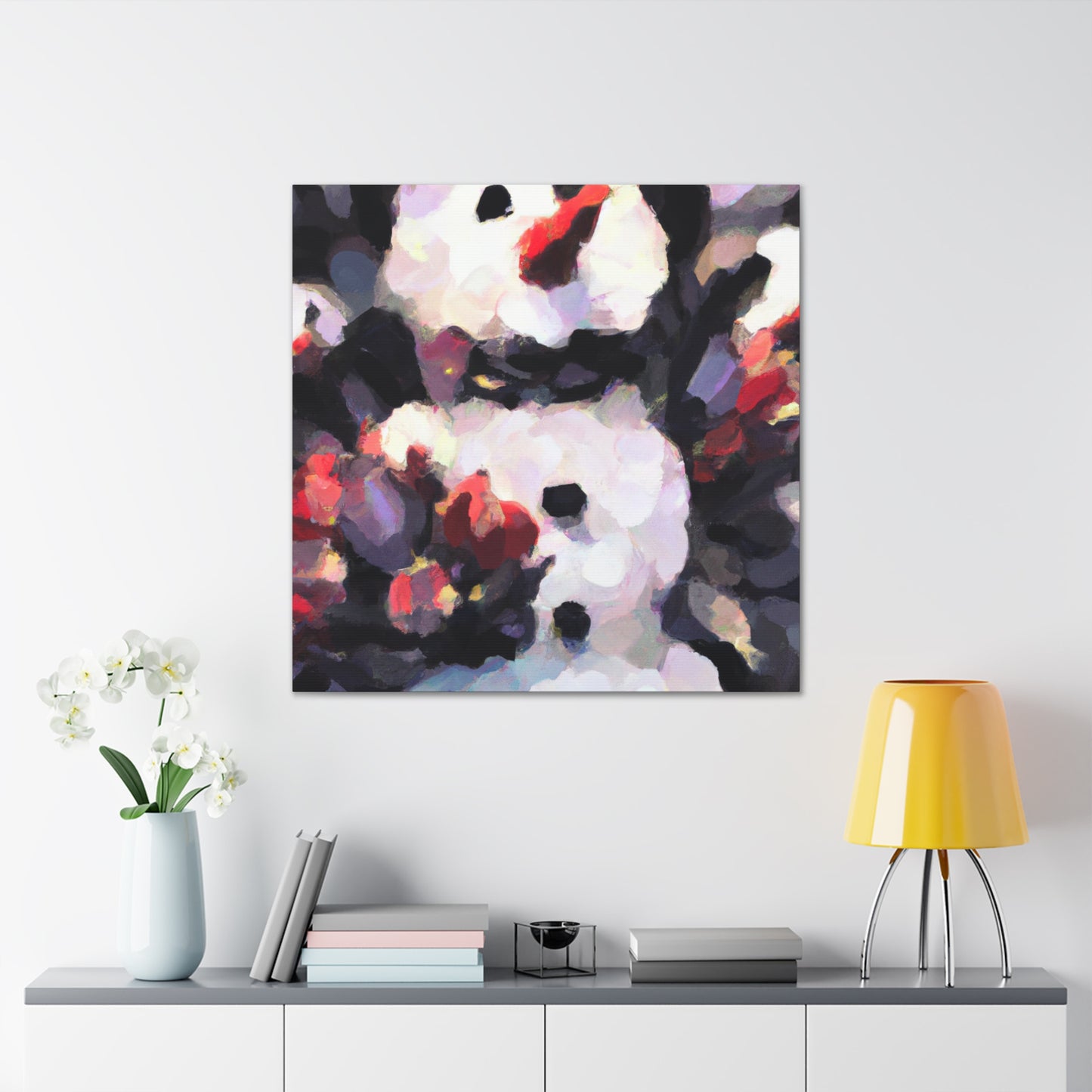 "Snowman in White Layers" - Canvas