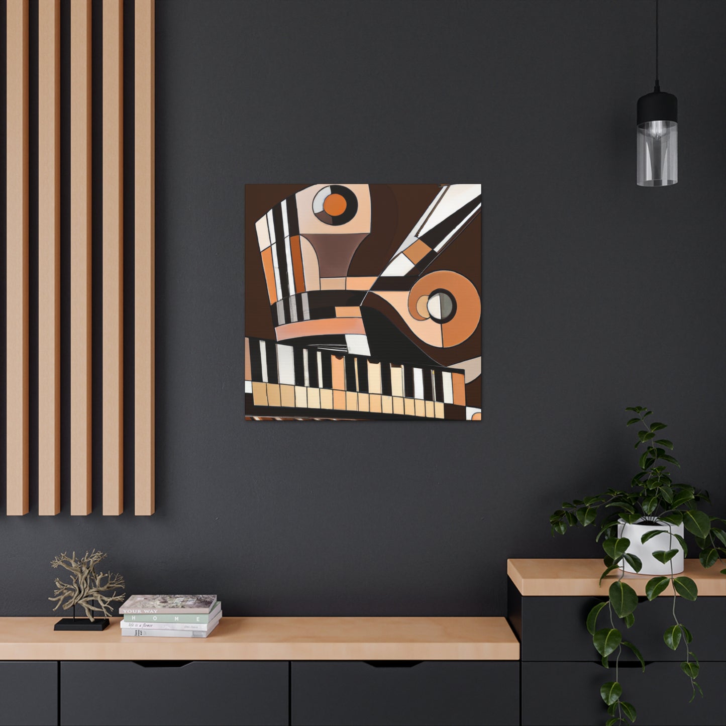 "Piano by Moonlight Scene" - Canvas