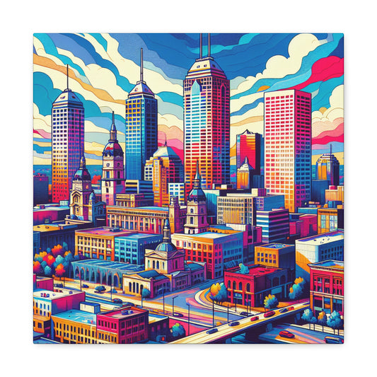 "Indy's Flourishing Urban Canvas" - Canvas