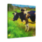 "Cow grazing, Impressionism" - Canvas