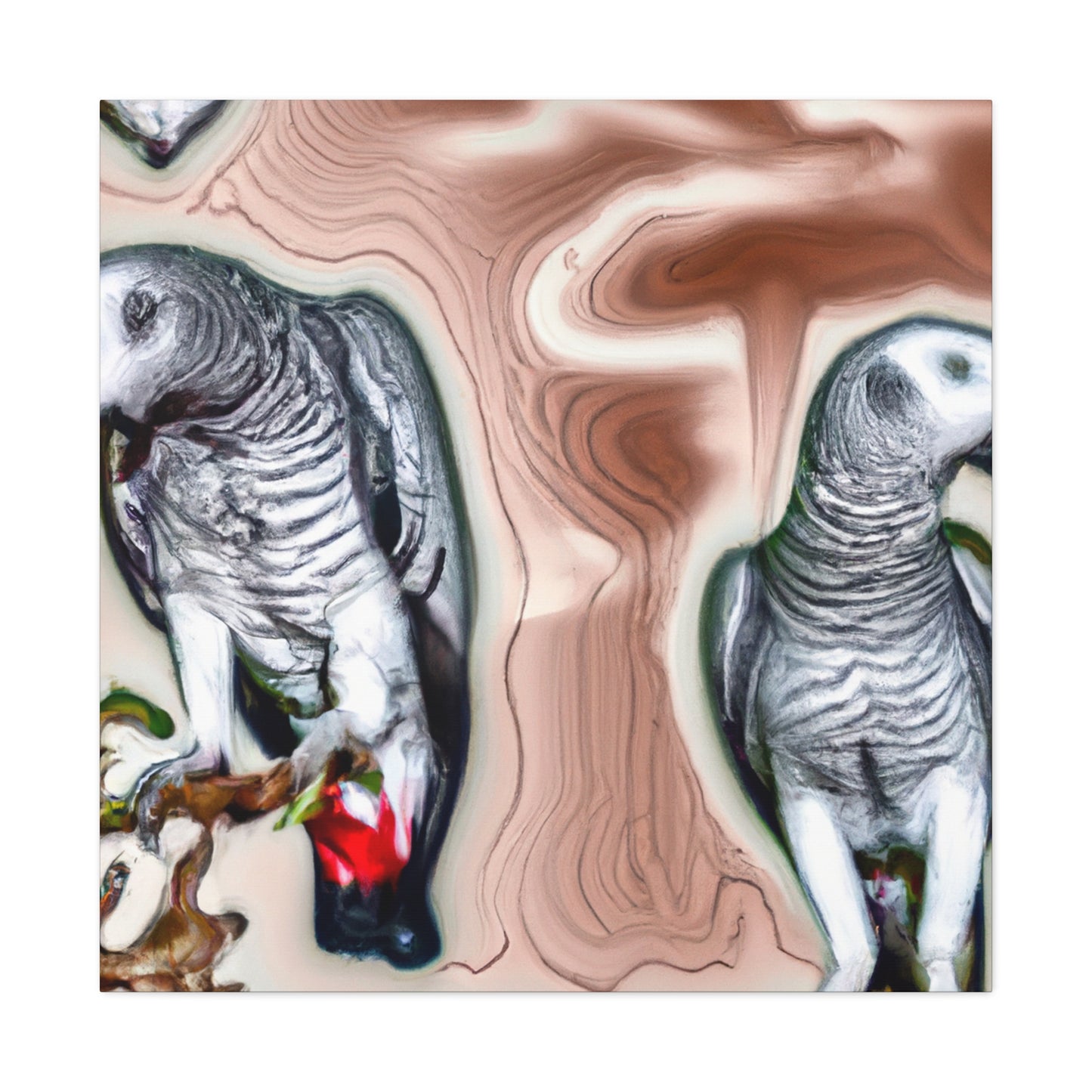 African Greys Abound - Canvas