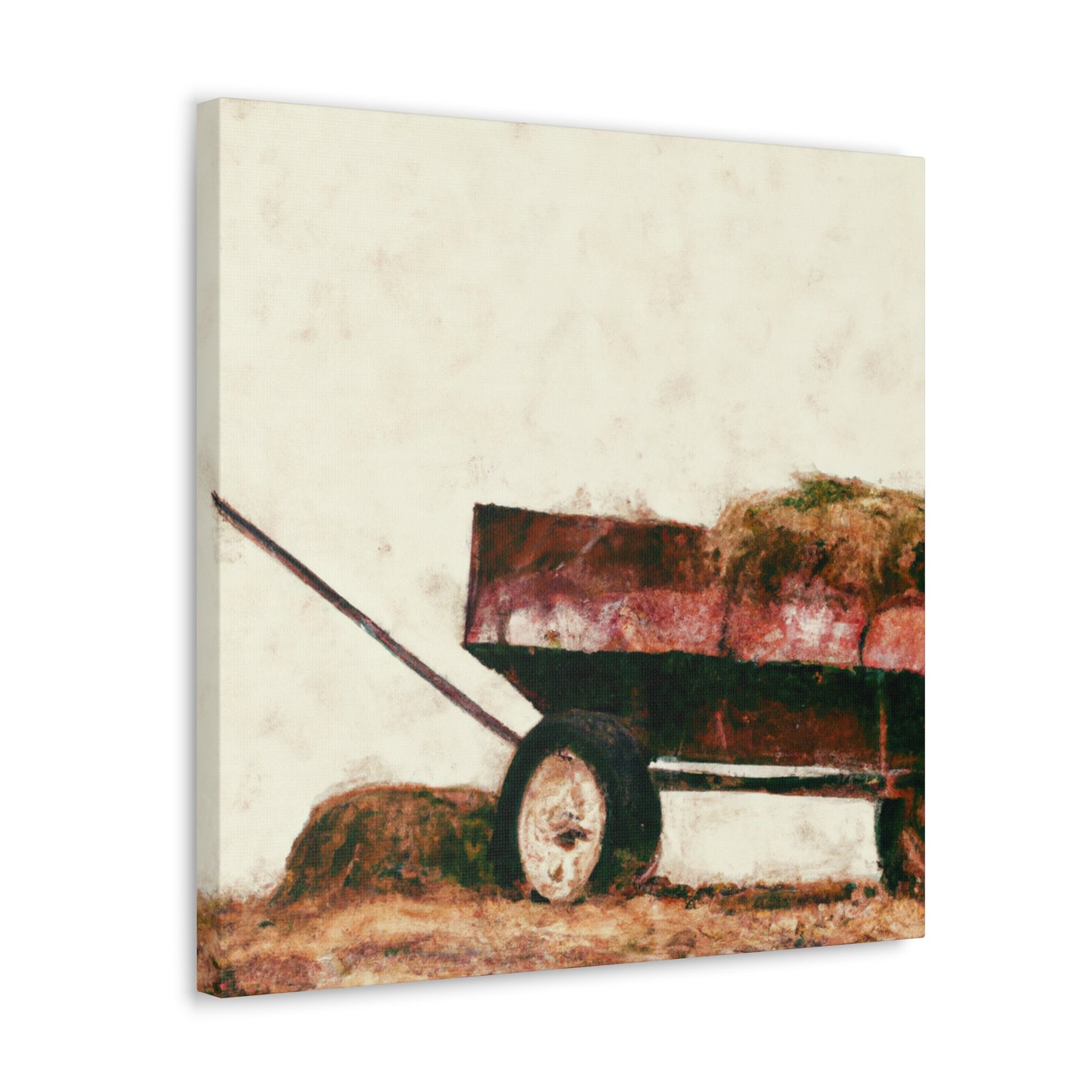 "Hay-Filled Countryside Wagon" - Canvas